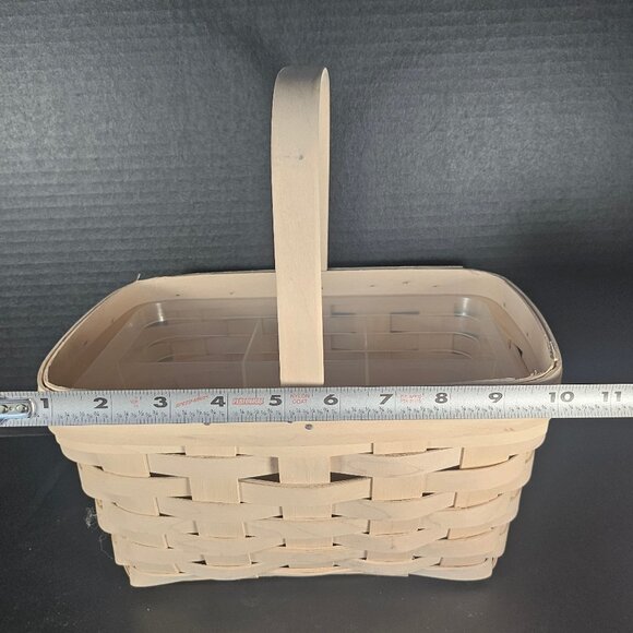 Longaberger, 2001 Spring Basket White Wash Protector and Divided Utensil Caddy - Picture 8 of 10